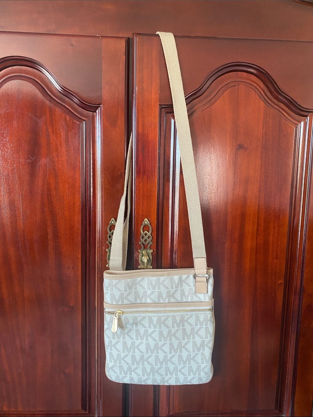 Michael Kors Beige Logo Crossbody Bag